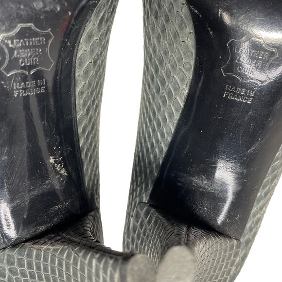 Charles Jourdan Size 8 Pumps Vintage Narrow Snakeskin Heels Marly Magnolia Gray - Picture 9 of 13